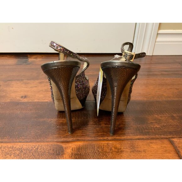 Jimmy Choo Rainbow Glitter Sequin Platform Stiletto Heels, Size 9.5 / 39.5 - Picture 6 of 8